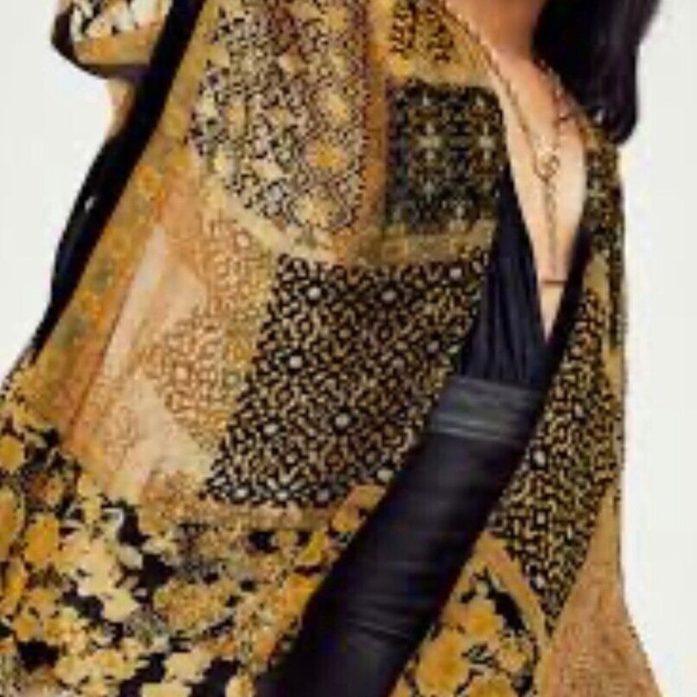 SOLD FREE PEOPLE Beguiled Patchwork Burnout Velvet Kimono NEW ONE SIZE - Picture 5 of 13